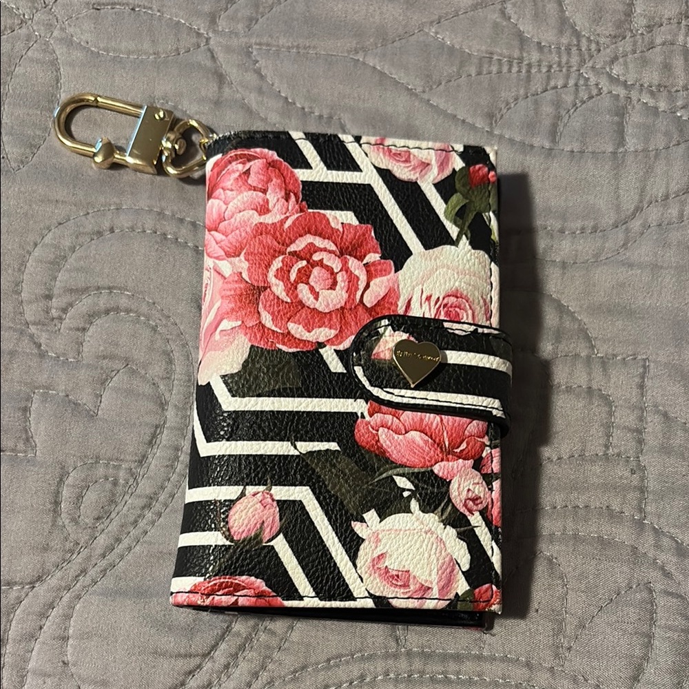 Betsey Johnson Floral Stripes Chevron Peggable Wallet